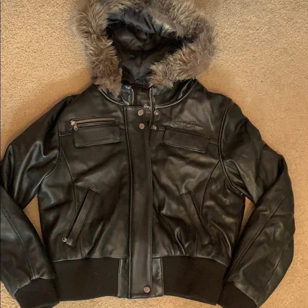 Leather coat